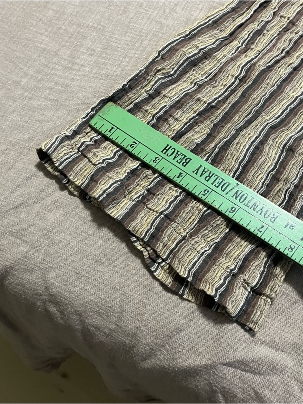 Billabong Brown Striped Textured Flare Pants Size Small Beach Hippie Boho Wide - Picture 4 of 10